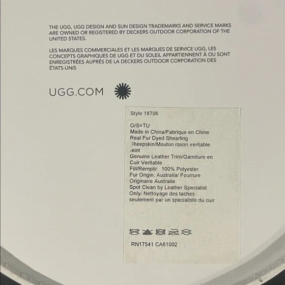 UGG Cream and Tan Sheepskin Pillow - Picture 5 of 5